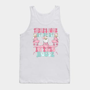 theres some hos in this house christmas funny santa claus Tank Top